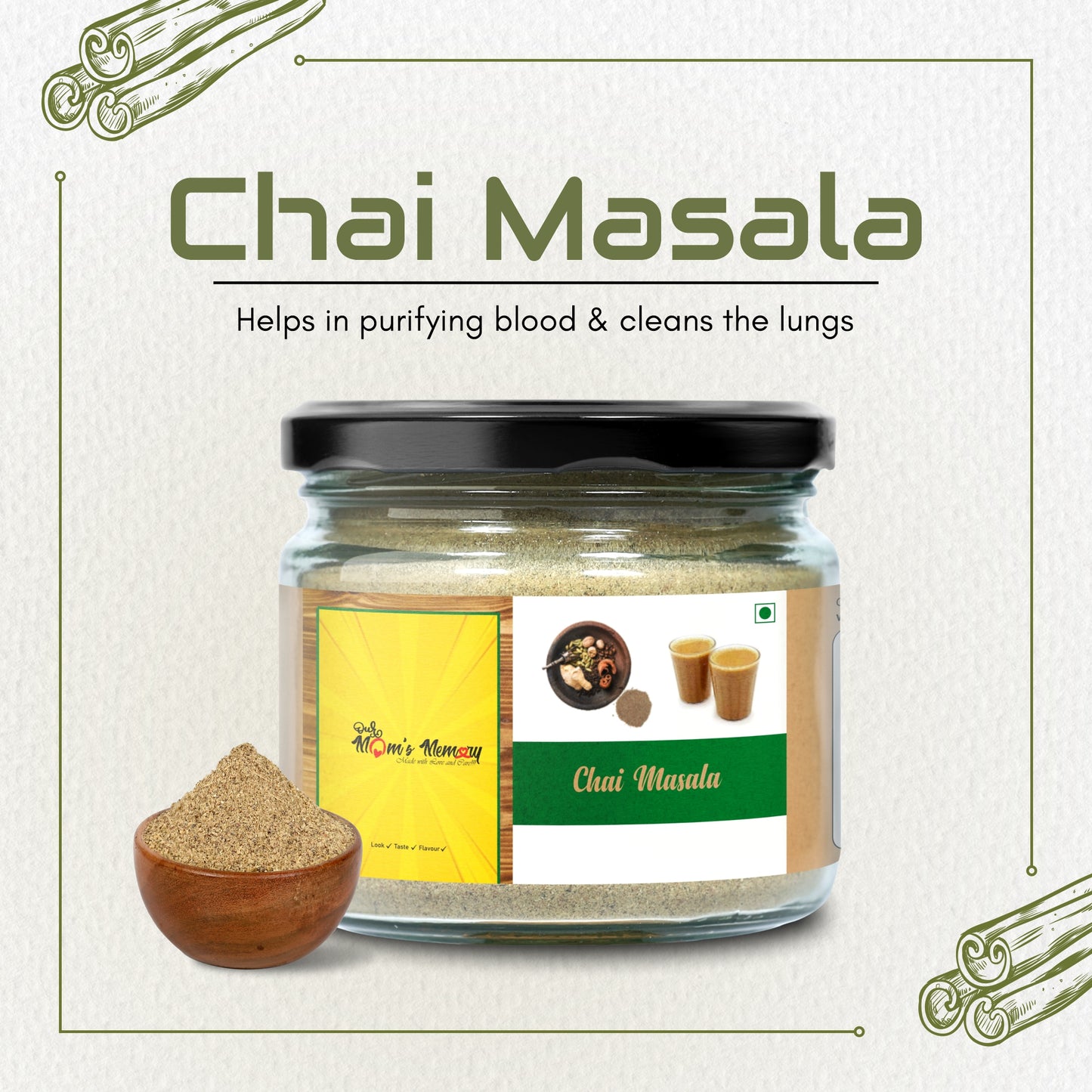 Chai Masala 100gm - 200 Cup Chai | 100% Homemade Tea Masala Powder | Immunity Booster